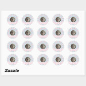 Aangepaste  Pastel Roze en Blauwe Mandala Lijst Ronde Sticker (Vel)