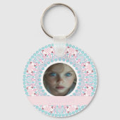 Aangepaste Pastel Roze en Blauwe Mandala Lijst Sleutelhanger (Achterkant)