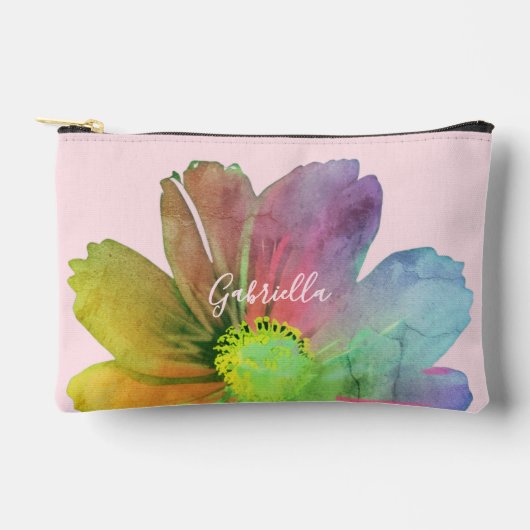 Aangepaste pastel roze kleurrijke waterverf wilde etui (Voorkant)