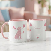 Aangepaste Pastel Roze Labrador Retriever Valentij Mok