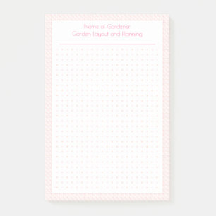 Aangepaste pastel roze stip raster tuin lay-out pl post-it® notes