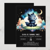 Aangepaste Pastel Wolf Verjaardag Kaart (Voorkant / Achterkant)