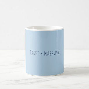 Aangepaste pastelblauwe gepersonaliseerde minimali koffiemok