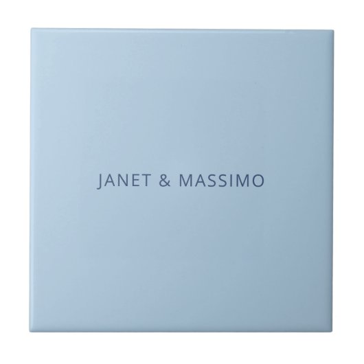 Aangepaste pastelblauwe gepersonaliseerde minimali tegeltje (Voorkant)
