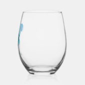 Aangepaste Pastelblauwe Poodle Silhouet Wijn Glas (Links)