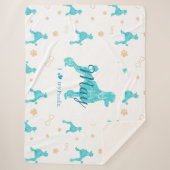 Aangepaste Pastelblauwe Poodlesilhouet Deken Cadea (Voorkant)