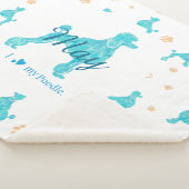 Aangepaste Pastelblauwe Poodlesilhouet Deken Cadea (3/4)