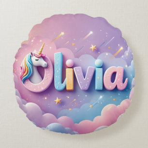 Aangepaste Pasteleenhoorn Naam Kussen