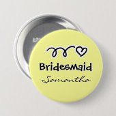Aangepaste pastelgele bridesmaïdeknoppen ronde button 7,6 cm (Voorkant /achterkant)