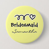 Aangepaste pastelgele bridesmaïdeknoppen ronde button 7,6 cm (Voorkant)
