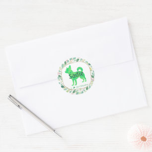 Aangepaste pastelgroene chihuahua silhouet sticker