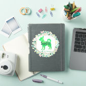 Aangepaste pastelgroene chihuahua silhouet sticker (iPad Cover)