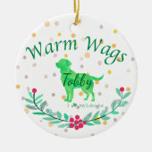 Aangepaste Pastelgroene Labrador Retriever Kerst Keramisch Ornament (Voorkant)