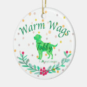 Aangepaste Pastelgroene Labrador Retriever Kerst Keramisch Ornament (Links)