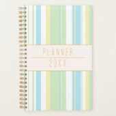 Aangepaste Pastelkleurige Gestreepte Planner (Voorkant)