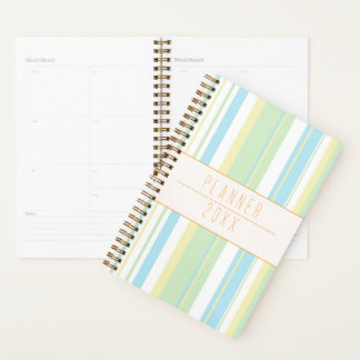 Aangepaste Pastelkleurige Gestreepte Planner