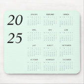 Aangepaste Pastelmunt 2025 Kalender Elegant Muismat (Voorkant)