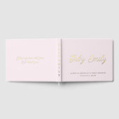 Aangepaste pastelroze babyshower  gastenboek (Volledig)