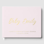 Aangepaste pastelroze babyshower  gastenboek (Voorkant)