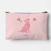 Aangepaste pastelroze Labrador Valentijnsnaamzak Etui (Voorkant)