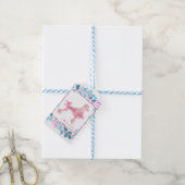 Aangepaste pastelroze poedel silhouet cadeaubijslu cadeaulabel (Met Touw)