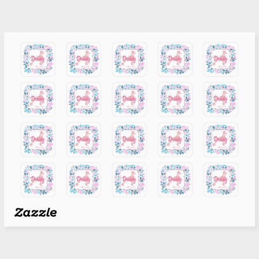 Aangepaste pastelroze poedel silhouet sticker (Vel)