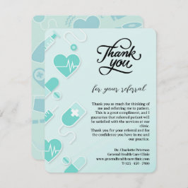 Aangepaste patiëntenverwijzing door de arts bedankkaart