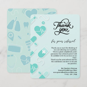 Aangepaste patiëntenverwijzing door de arts bedankkaart