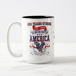 Aangepaste Patriottische Amerikaanse 250 Jaar Jubi Tweekleurige Koffiemok