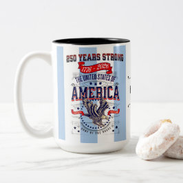 Aangepaste patriottische Amerikaanse 250 jaar vier Tweekleurige Koffiemok