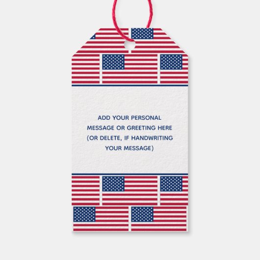 Aangepaste Patriottische Amerikaanse Labels met vl Cadeaulabel (Achterkant)