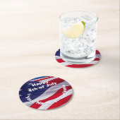 Aangepaste patriottische Amerikaanse vlag Ronde Kartonnen Onderzetter (Insitu)