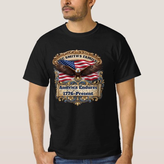Aangepaste Patriottische Familie Amerikaanse Erfen T-shirt (Voorkant)