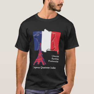 Aangepaste patriottische Franse BASTILLE DAG T-shirt
