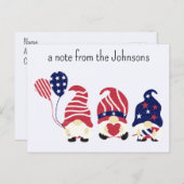 Aangepaste Patriottische Gnomen, een notitie van.. Briefkaart (Voorkant / Achterkant)