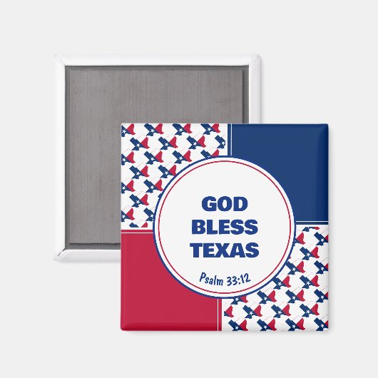 Aangepaste patriottische GOD BLESS TEXAS Magneet (Voorkant / Achterkant)
