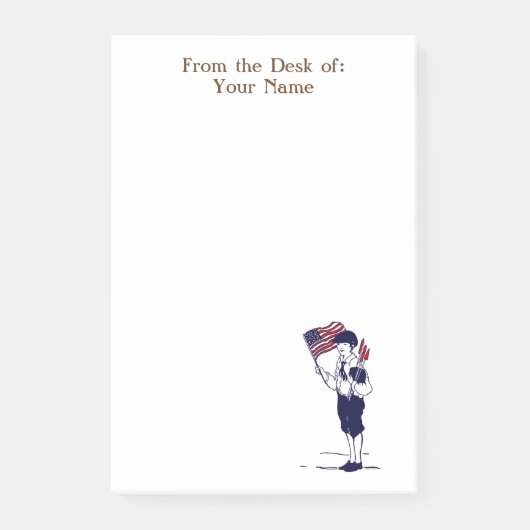 Aangepaste Patriottische jongen met vuurwerk Post Post-it® Notes (Voorkant)