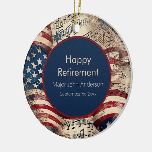 Aangepaste Patriottische Pensioen Partij Keramisch Ornament (Links)