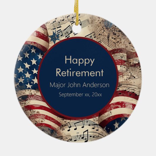 Aangepaste Patriottische Pensioen Partij Keramisch Ornament (Achterkant)