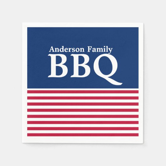 Aangepaste Patriottische Rood, Wit en Blauw Servet (Voorkant)