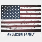 Aangepaste patriottische sterren Stripes Amerikaan Fleece Deken (Voorkant (Horizontaal))