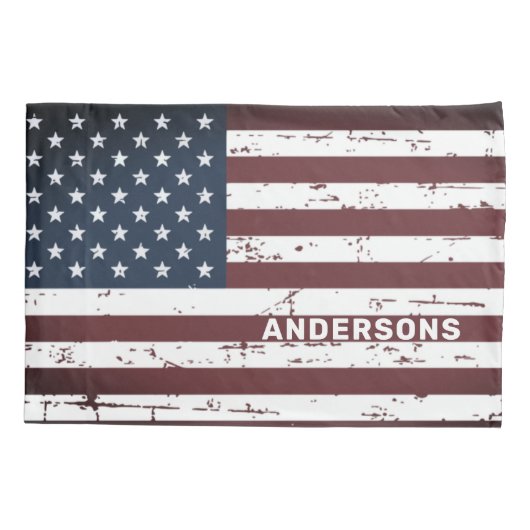 Aangepaste patriottische sterren Stripes Amerikaan Kussensloop (Achterkant)