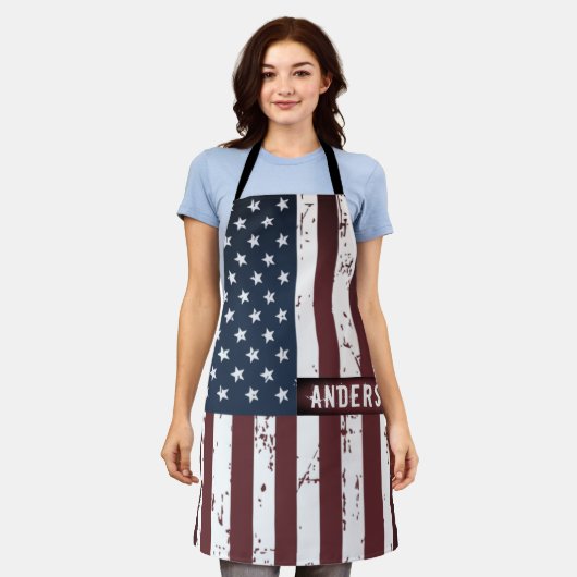 Aangepaste patriottische sterren Stripes Amerikaan Schort (Gedragen)