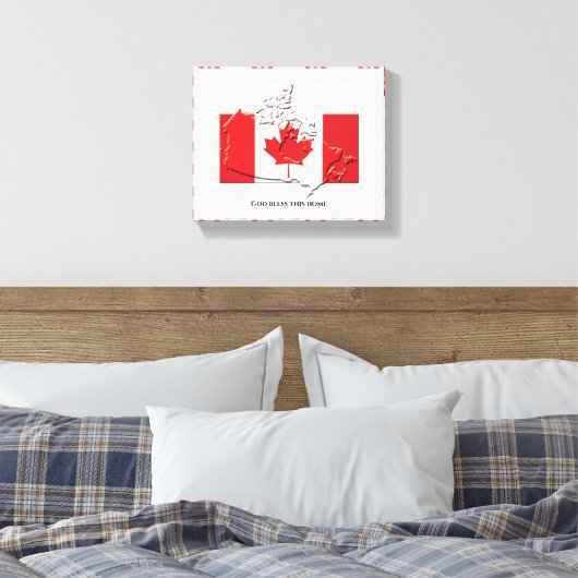 Aangepaste patriottische vlag van CANADA Canvas Afdruk (Insitu (Slaapkamer))