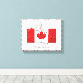 Aangepaste patriottische vlag van CANADA Canvas Afdruk (Insitu (Houten vloer))