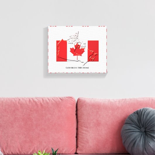 Aangepaste patriottische vlag van CANADA Canvas Afdruk (Insitu (Woonkamer))
