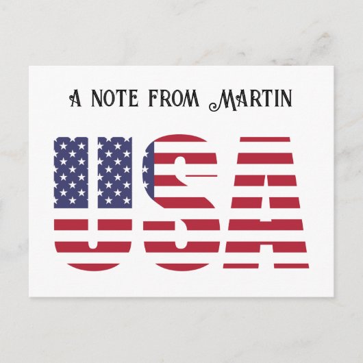 Aangepaste Patriottische Vlag van de VS, een notit Briefkaart (Voorkant)