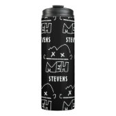 Aangepaste patroonnaam Meh Funny Face Emoji Thermosbeker (Voorkant)