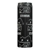 Aangepaste patroonnaam Meh Funny Face Emoji Thermosbeker (Achterkant)