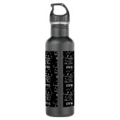 Aangepaste patroonnaam Meh Funny Face Emoji Waterfles (Achterkant)